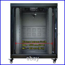 18U 35'' Depth Rack Cabinet IT Server Enclosure Premium Series with Accessories