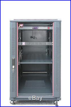 18U 39 Deep 19 IT Free Standing Server Rack Cabinet Enclosure + Bonus Free