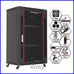 18U 450mm Wall Mount Network IT Server Cabinet Enclosure Rack Equipped
