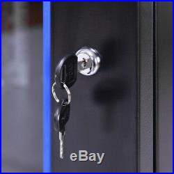 18U Data Network Server Rack Cabinet Wallmount with Locking Glass Door Enclosure