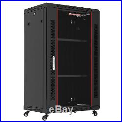 18U IT Portable Server Rack Cabinet 24 Inch Depth Data Rack Enclosure FREE BONUS