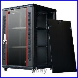 18U IT Portable Server Rack Cabinet Wall Mount 24 Inch Depth Data Rack Enclosure