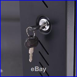 18U Network Server Data Cabinet Wall Mount Enclosure Rack Glass Door Lock with Fan