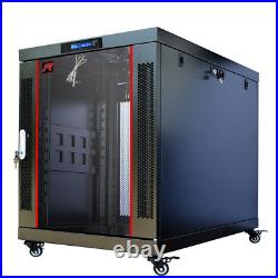 18U Portable Server Rack Cabinet 35'' Depth Enclosure Premium Series on Casters