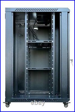 18U Rack Wall Server Cabinet 24 Depth Enclosure/Free Shipping & Accessories
