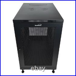 18U Server Data Cabinet Rack Enclosure Mid Depth 33 Deep Perforated Door Lock