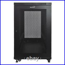 18U Server Data Cabinet Rack Enclosure Mid Depth 33 Deep Perforated Door Lock