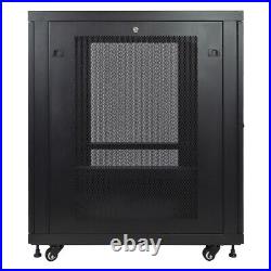 18U Server Data Cabinet Rack Enclosure Mid Depth 33 Deep Perforated Door Lock