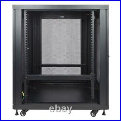 18U Server Data Cabinet Rack Enclosure Mid Depth 33 Deep Perforated Door Lock