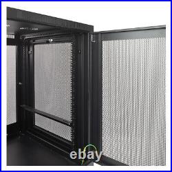 18U Server Data Cabinet Rack Enclosure Mid Depth 33 Deep Perforated Door Lock