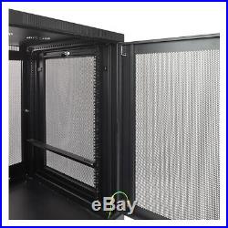 18U Server Data Cabinet Rack Enclosure Mid Depth 33 Deep Perforated Door Lock