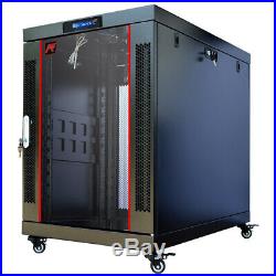 18U Server Rack Cabinet 24 Inch Depth Data Network Enclosure Premium Series