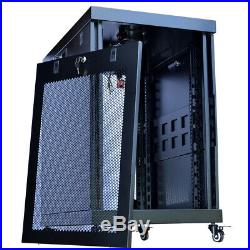 18U Server Rack Cabinet 24 Inch Depth Data Network Enclosure Premium Series