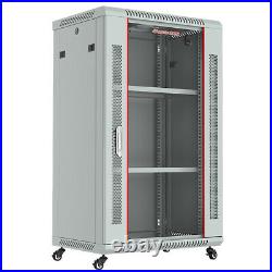 18U Server Rack Cabinet Network Enclosure Light Gray with Accessories