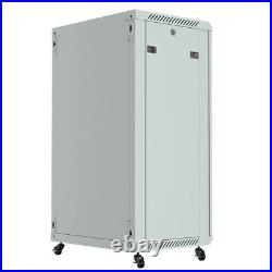 18U Server Rack Cabinet Network Enclosure Light Gray with Accessories