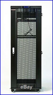 18U Server Rack Cabinet Network IT Data Enclosure Mesh Vented Doors $190 BONUS