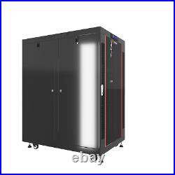 18U Server Rack Cabinet Premium Network Enclosure 35 Depth Data Cabinet wheels