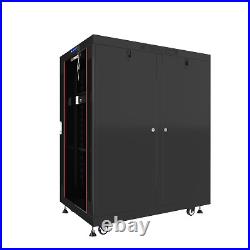 18U Server Rack Cabinet Premium Network Enclosure 35 Depth Data Cabinet wheels