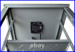 18U Server Rack Cabinet Wall Mount Grey IT Network Data Enclosure 24 Depth