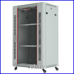 18U Wall Mount Server Rack Data Enclosure Network Cabinet GRAY IT 24 Depth