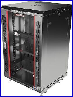 18U Wall Mount Server Rack Locking Network Cabinet Box Data Enclosure 18 Depth