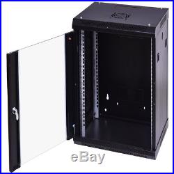 18U Wallmount Data Network Server Cabinet Enclosure Rack with Locking Glass Door
