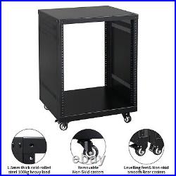 19'' 12U Rolling Network Server Cabinet Enclosure Rack Audio Telecom Equip Rack