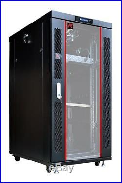 22U 32 Deep 19 IT Data Free Standing Server Rack Cabinet Enclosure+Bonus Free
