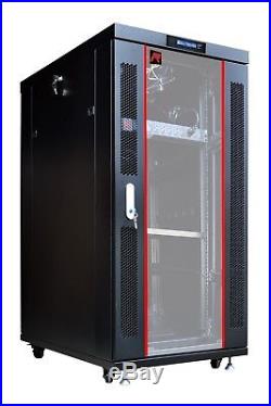 22U 35 Deep 19 IT Data Free Standing Server Rack Cabinet Enclosure+Bonus Free