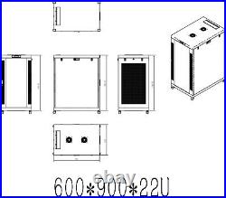 22U 35 Depth Server Rack Cabinet Enclosure Premium Series