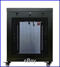 22U 35 inch Depth Server Rack Cabinet Enclosure Cooling Fan PDU LCD Screen