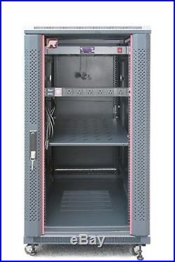 22U 39 Deep 19 Free Standing Server Rack Cabinet Enclosure Accessory Free