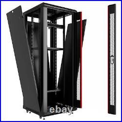 22U Rack Portable Server Cabinet Enclosure with 2 Shelves PDU Hardware Fan