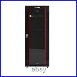 22U Rack Portable Server Cabinet Enclosure with 2 Shelves PDU Hardware Fan