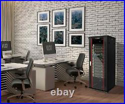 22U Rack Portable Server Cabinet Enclosure with 2 Shelves PDU Hardware Fan