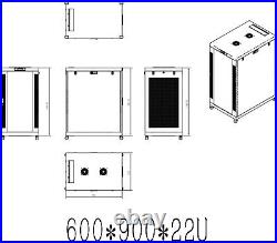 22U Server Rack Cabinet Enclosure Premium Series (24w x35d x43h)