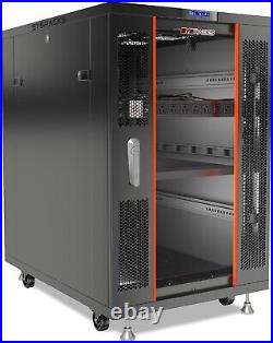 22U Server Rack Network Cabinet 32 Inch Depth Lockable Data Enclosure IT Box