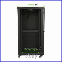 22U Wall Mount Network Server Cabinet Rack Enclosure Glass Door Lock 600MM Deep