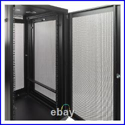 24U Server Data Cabinet Rack Enclosure Mid Depth 33 Deep Perforated Door Lock