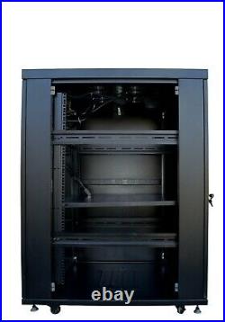 27U 32 Inch Depth Server Rack Cabinet Network It Enclosure Vented Mesh Doors