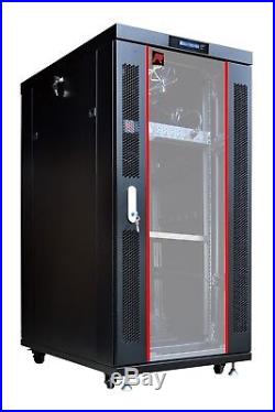 27U 35 Deep 19 IT Free Standing Server Rack Cabinet Enclosure + Bonus Free