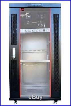 27U 39 Deep 19 IT Free Standing Server Rack Cabinet Enclosure + Bonus Free