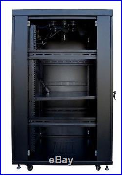 27U 39 Deep 19 IT Free Standing Server Rack Cabinet Enclosure + Bonus Free