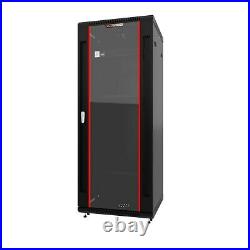 27U 600 IT Rack Server Data Cabinet Enclosure Glass Door Lock