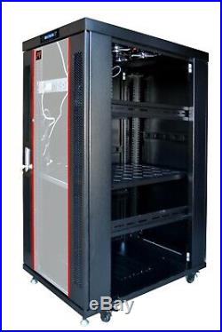 27U Server Cabinet Glass Door 39 Deep Rack Enclosure/Free Shipping&Accessories