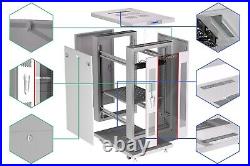 27U Server Rack Cabinet 35'' (900 mm) Depth Sysracks Enclosure Light Gray