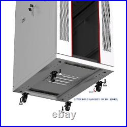 27U Server Rack Cabinet 35'' (900 mm) Depth Sysracks Enclosure Light Gray