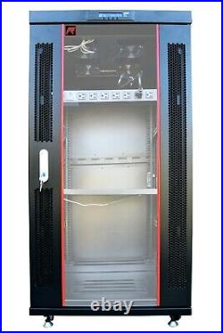 27U Server Rack Cabinet 39 Depth IT Data Enclosure/Free Accessories & Shipping