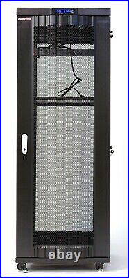 27U Server Rack It Cabinet Network Data Enclosure Vented Mesh Perforate Doors