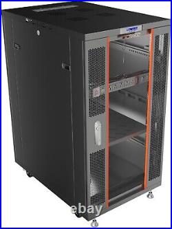27U Server Rack Network Cabinet 32 Inch Depth Lockable Data Enclosure IT Box